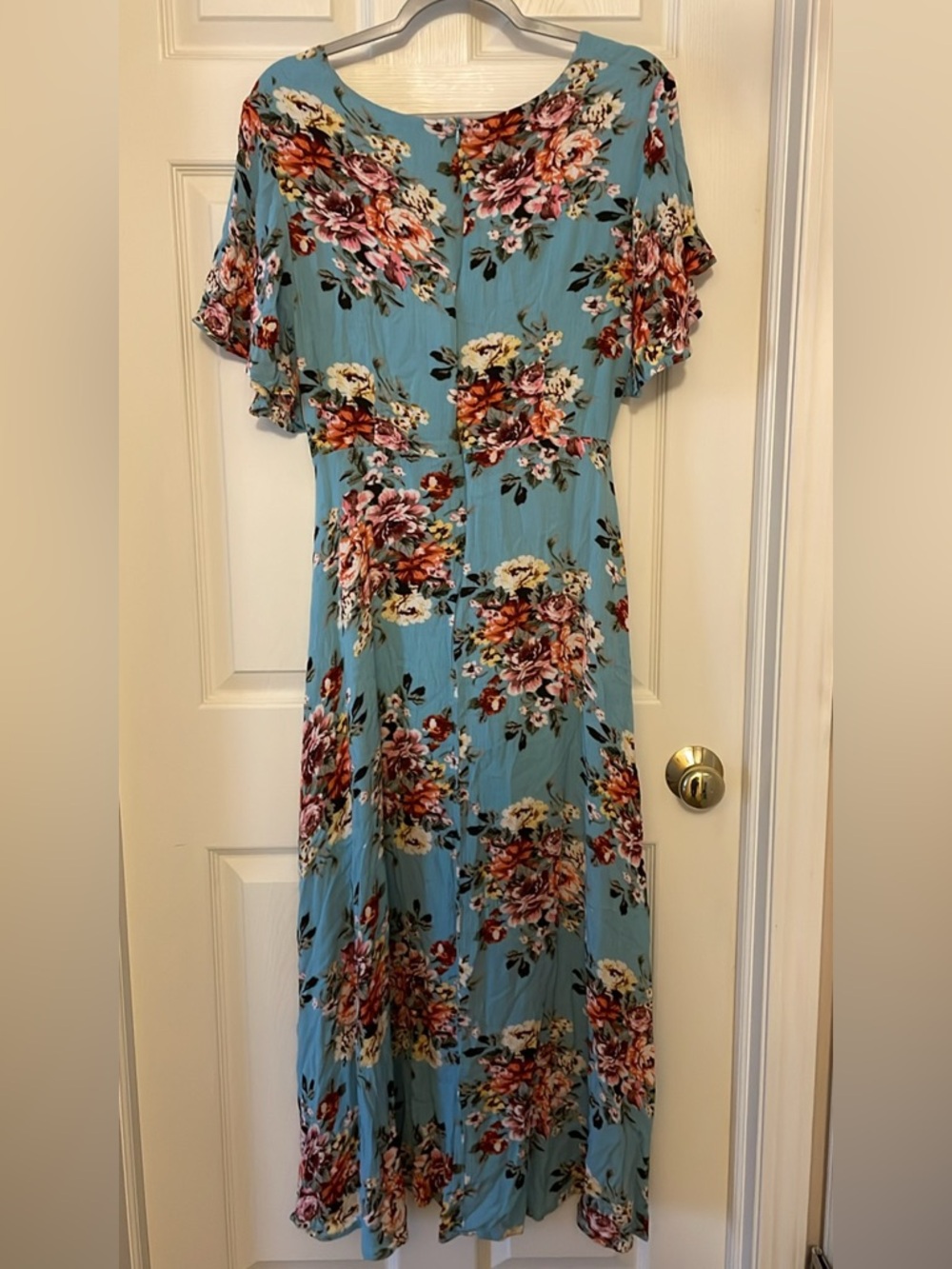 Light Blue Floral High-Low Dress - Picture 4 of 5